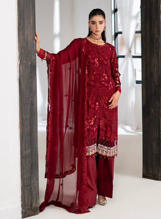 Chiffon-PartyWear-Red