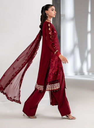 Chiffon-PartyWear-Red