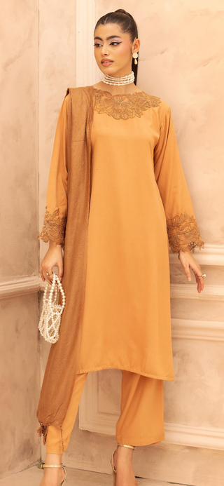 Beige 3pc Linen Suit