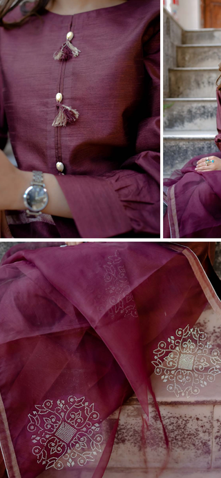 Farshi 3pc Pret Brown