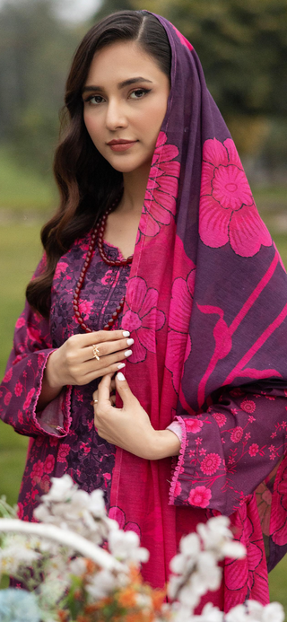 Purple/Pink 3pc Floral Linen Suit