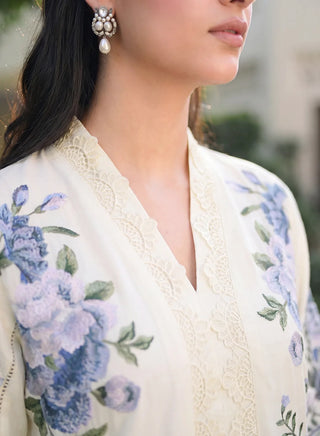 Floral 3pc Elegance - Ivory 001