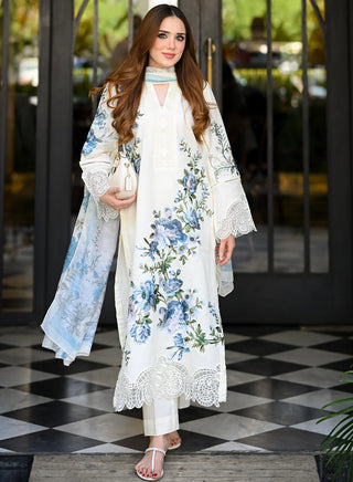 Floral 3pc Elegance - Ivory 001