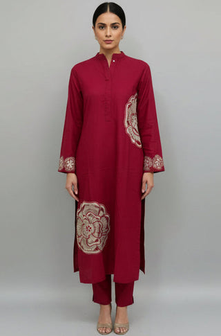 Red Sequence Khaddar 2pc Co-ord Set