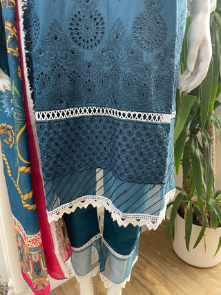 Teal 3pc Chikankari Lawn Suits